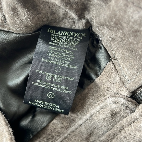 BLANK NYC Run For It Taupe/Olive Asymmetrical Zipper Suede Leather Mini Skirt - Picture 4 of 10